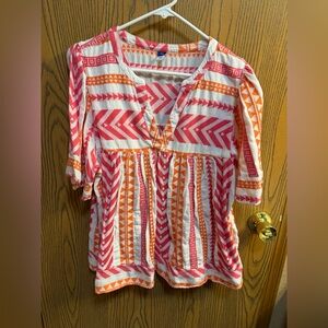 Old Navy Pink and Orange Geometric Tunic